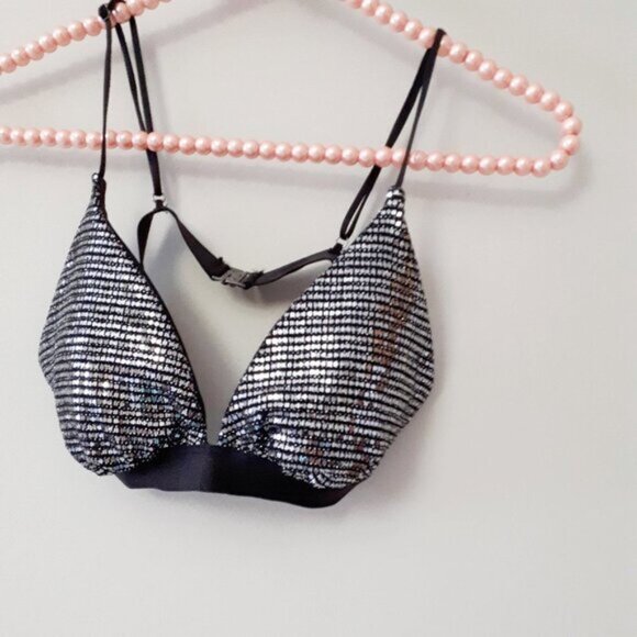 NWT Sugarfree metallic accent triangle bikini top & bikini bottom set - Picture 12 of 15